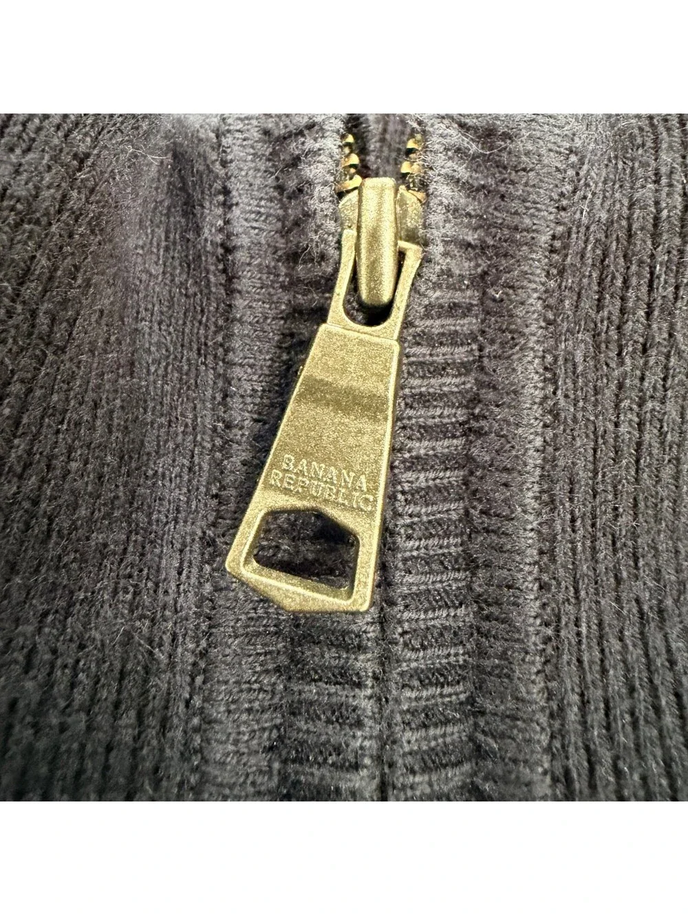 Banana Republic Men’s L Tall Navy Pima Cotton Cashmere Quarter Zip Sweater